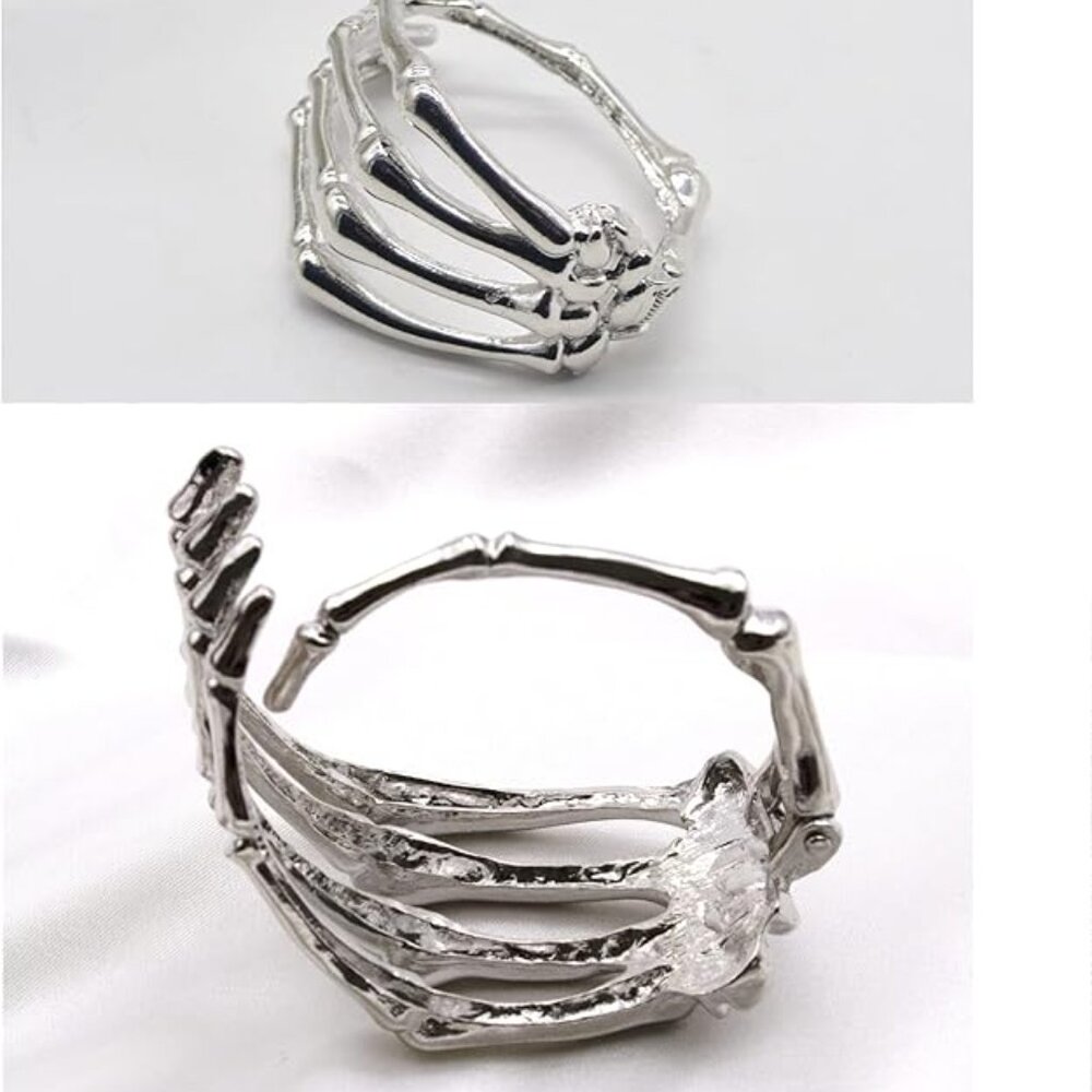Goth Skeleton Hand Cuff Bracelet - image 7
